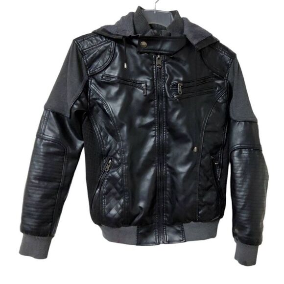 ROBERT PHILLIPE Black Leather Moto Jacket SMALL Unisex - Picture 1 of 14